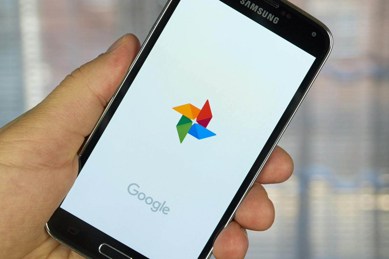 Google Foto på Samsung-telefon